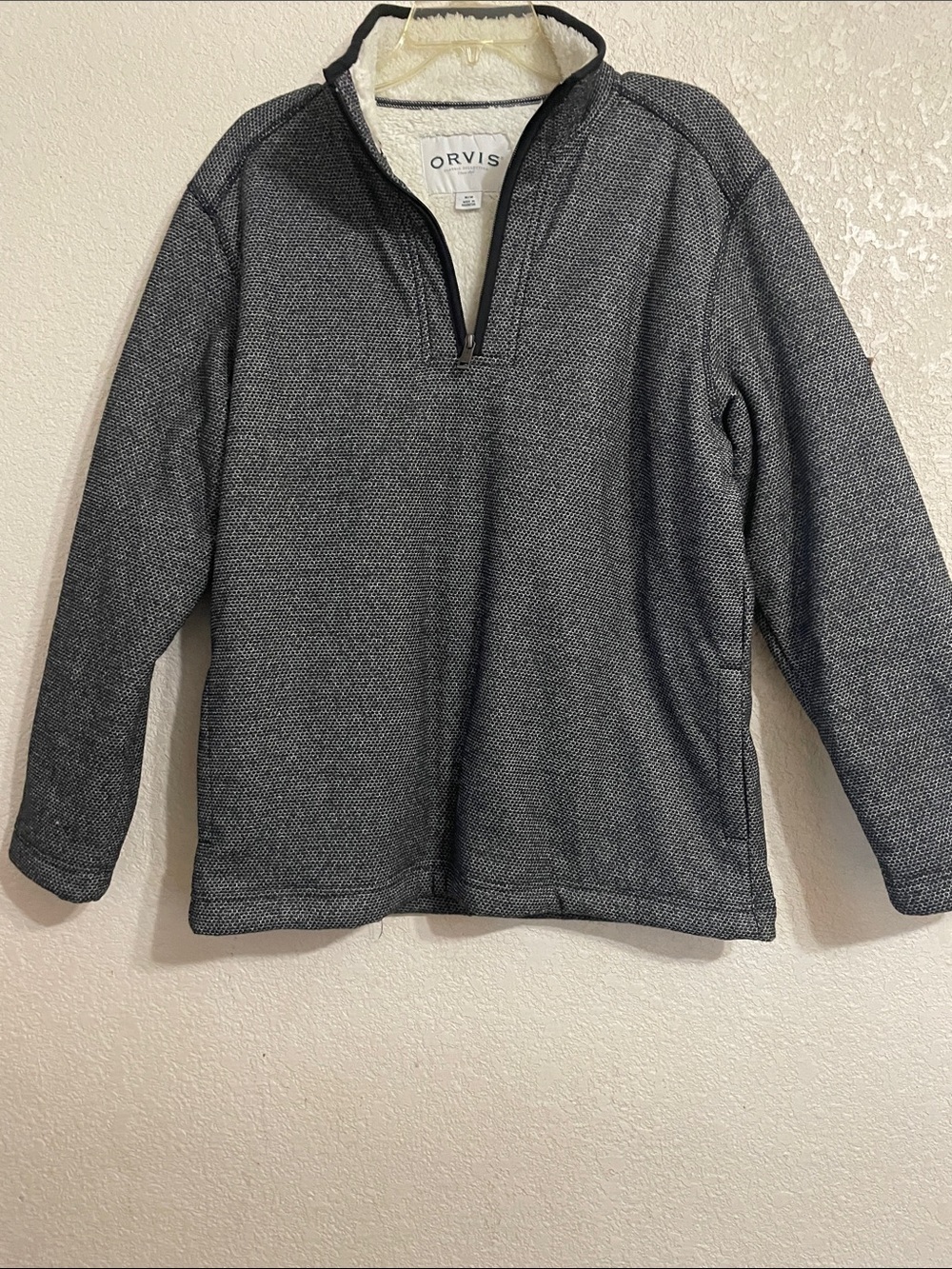 Orvis Dark Charcoal Heather Quarter-Zip Pullover